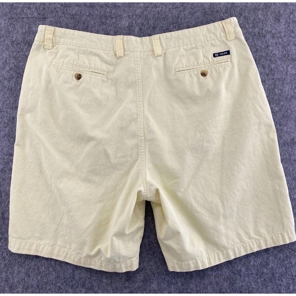 CHAPS Shorts Mens Size 40 Pastel Yellow Cotton Chino Casual Flat Front 4 Pocket - Picture 2 of 8